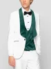 White with Green Wide Shawl Lapel Tuxedo for Prom sold by Alain Dupetit