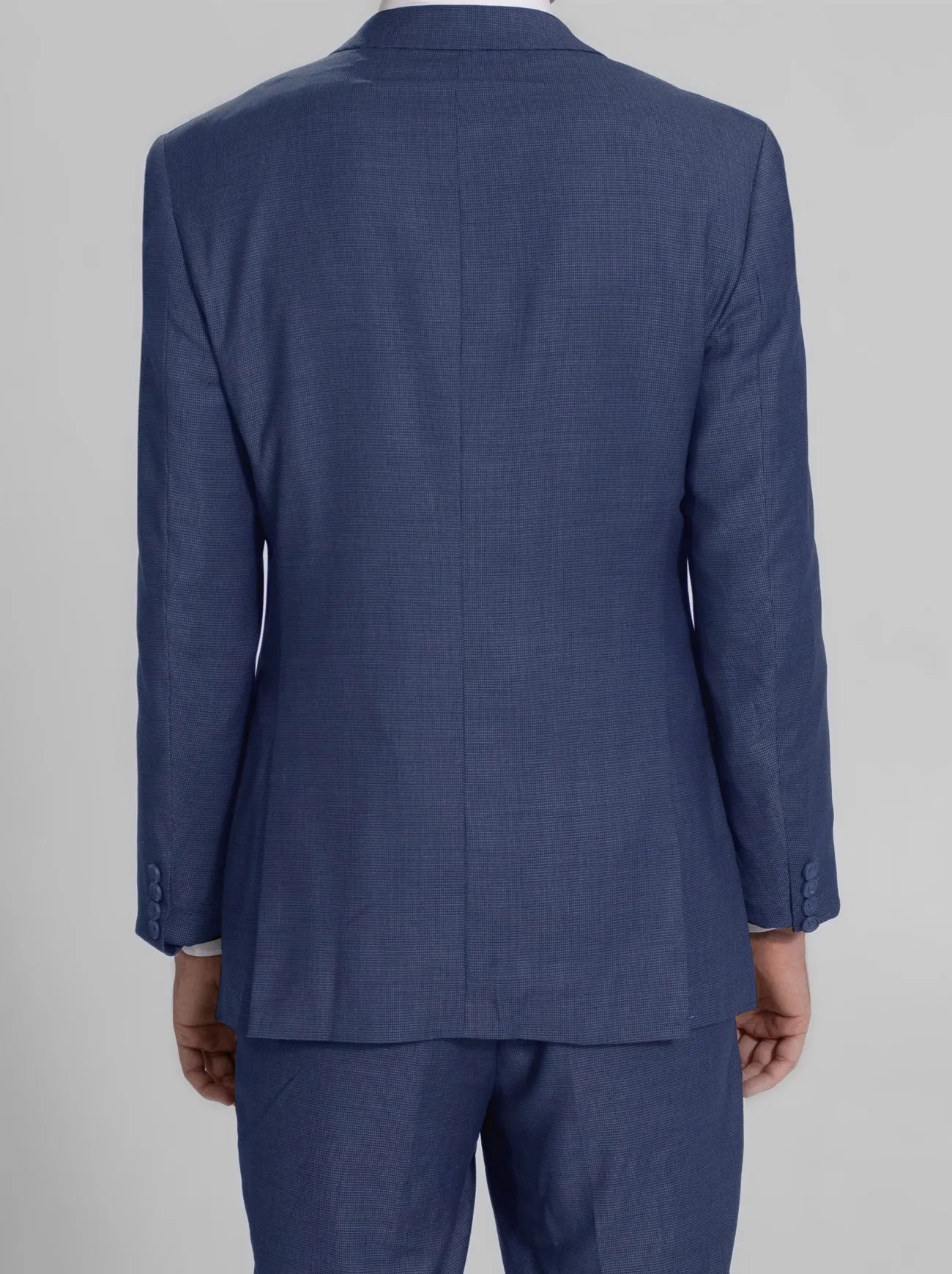 Blue & White Micro-Check Two Button Suit (Open Box) sold by Alain Dupetit product image thumbnail 4