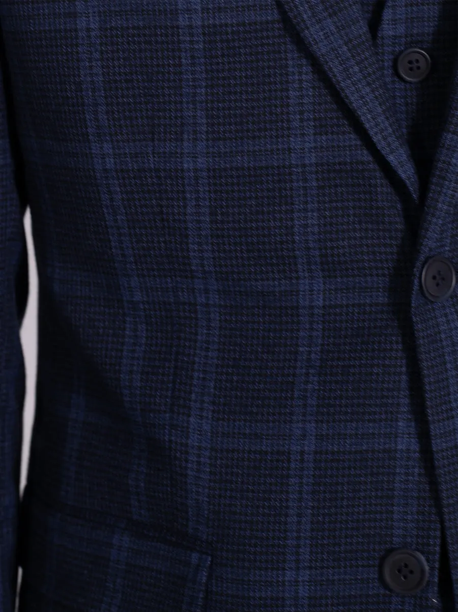 Midnight Blue Plaid Three Piece Suit (Open Box) sold by Alain Dupetit product image thumbnail 3