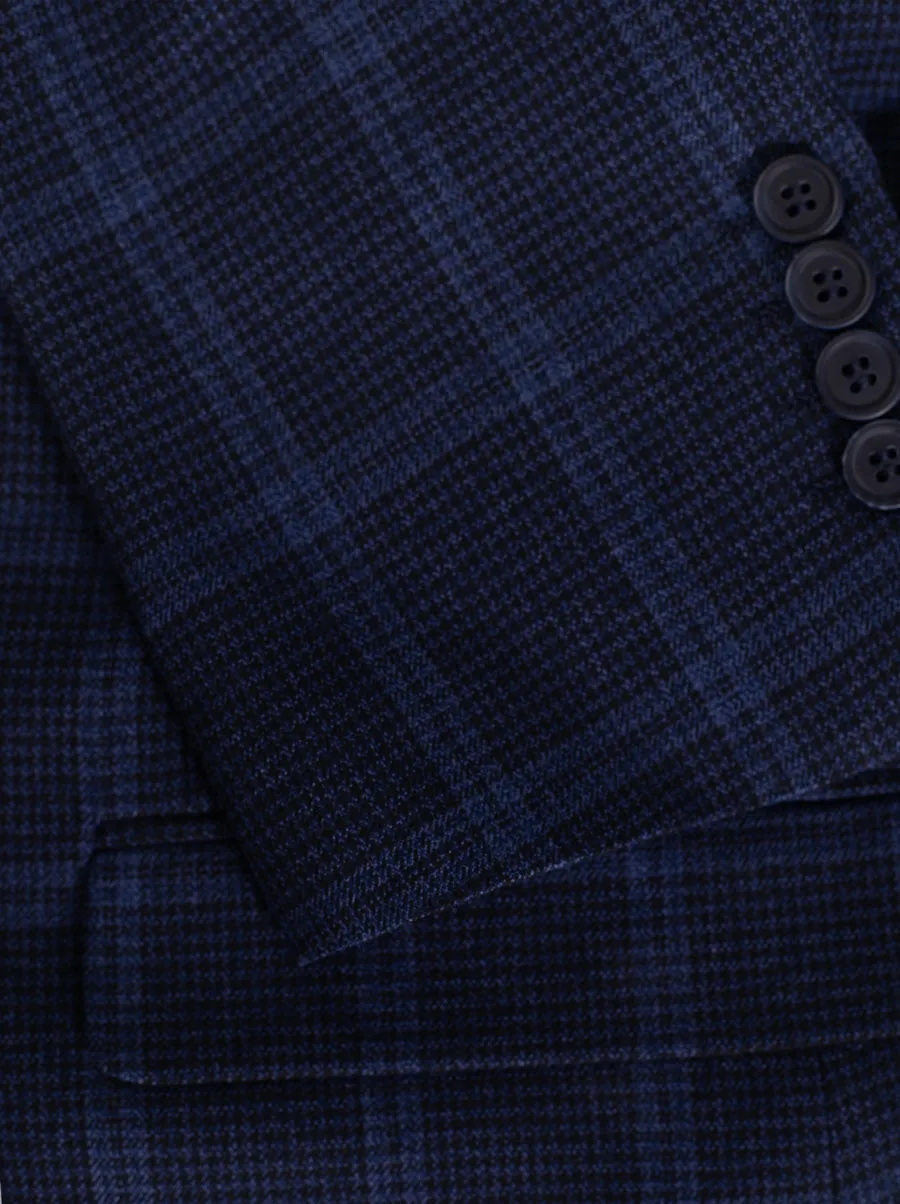 Midnight Blue Plaid Three Piece Suit (Open Box) sold by Alain Dupetit product image thumbnail 4