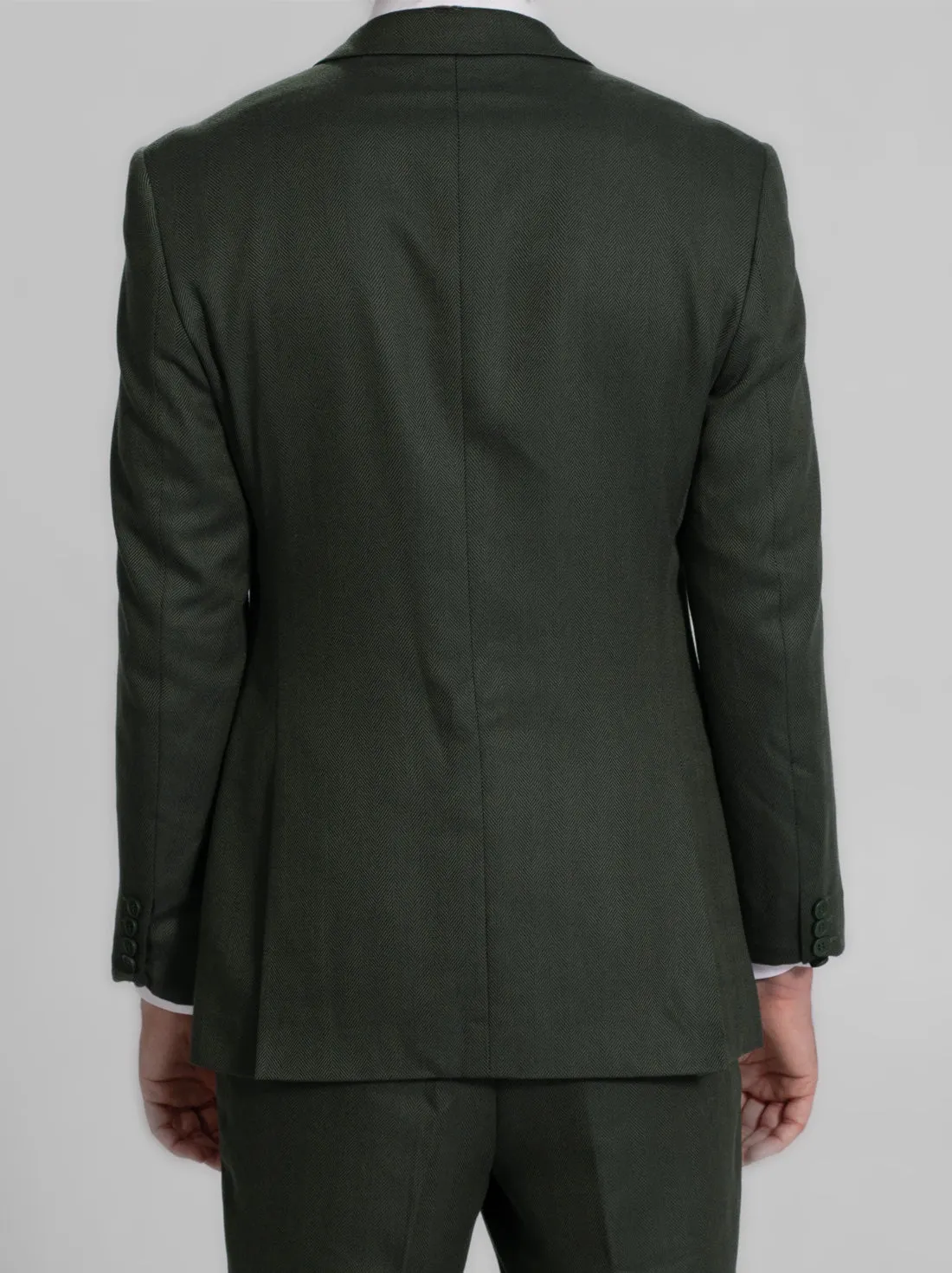 Pine Green Herringbone Two Button Suit (Open Box) sold by Alain Dupetit product image thumbnail 4