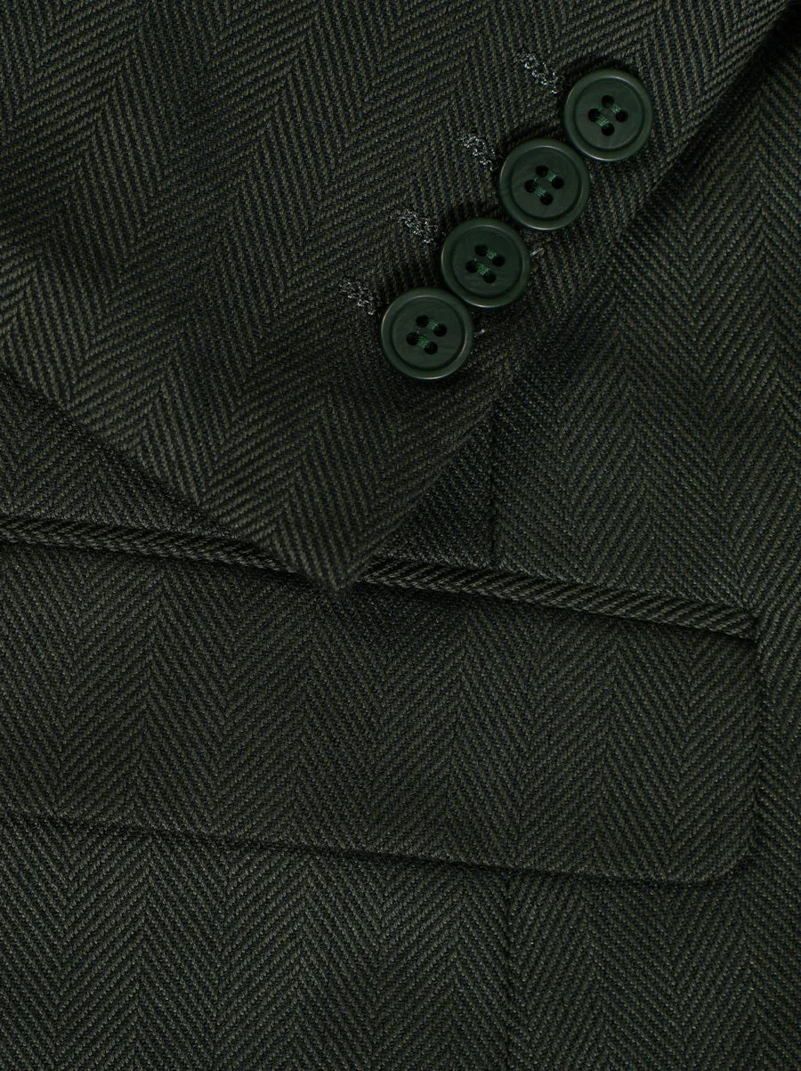 Pine Green Herringbone Two Button Suit (Open Box) sold by Alain Dupetit product image thumbnail 5