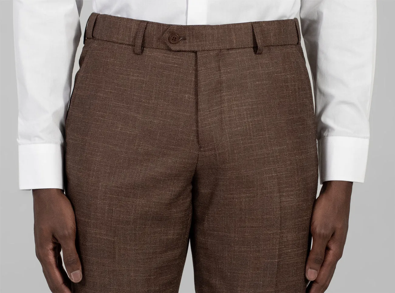 Ash Brown Woven Two Button Suit sold by Alain Dupetit product image thumbnail 4