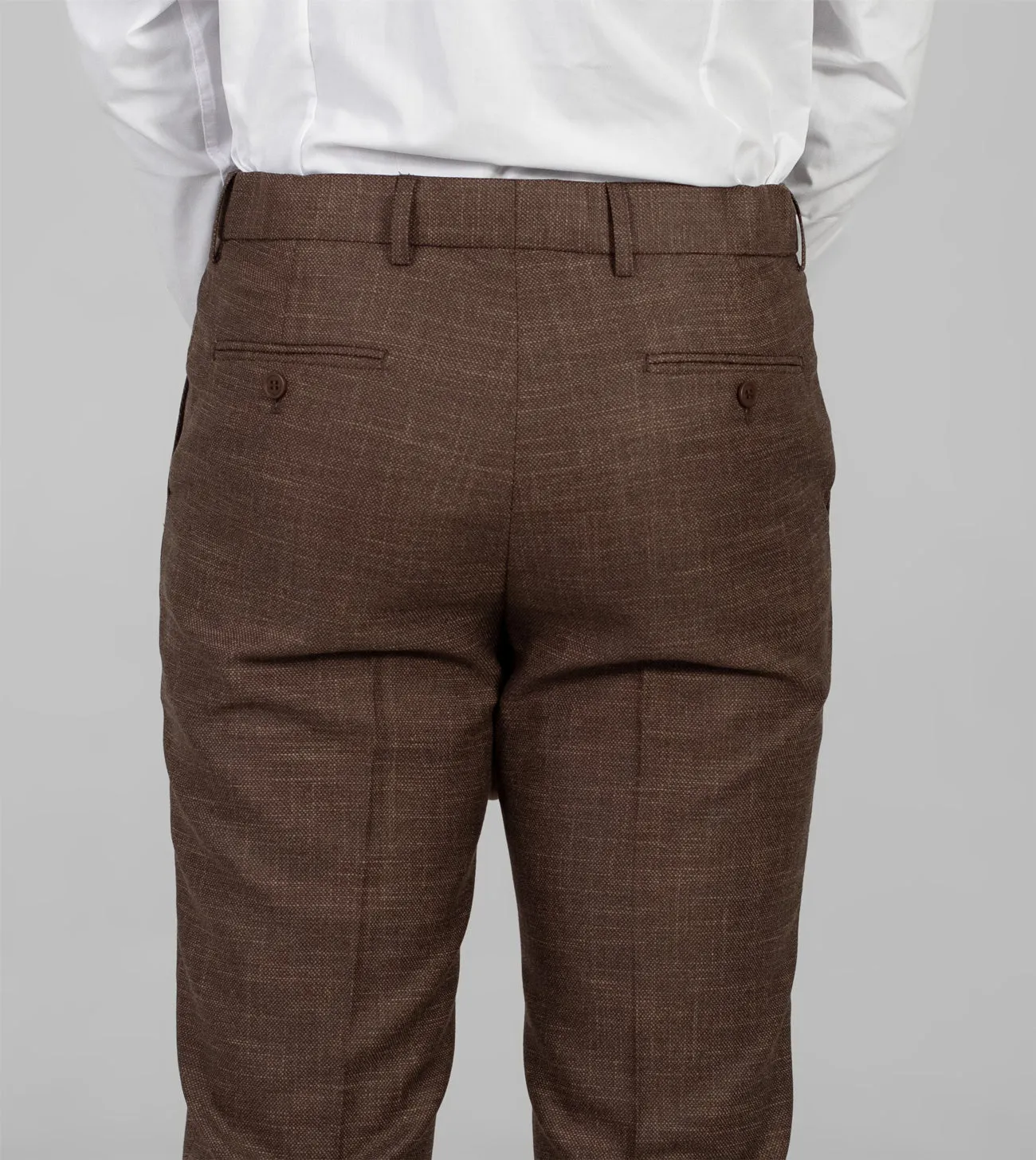 Ash Brown Woven Two Button Suit sold by Alain Dupetit product image thumbnail 5