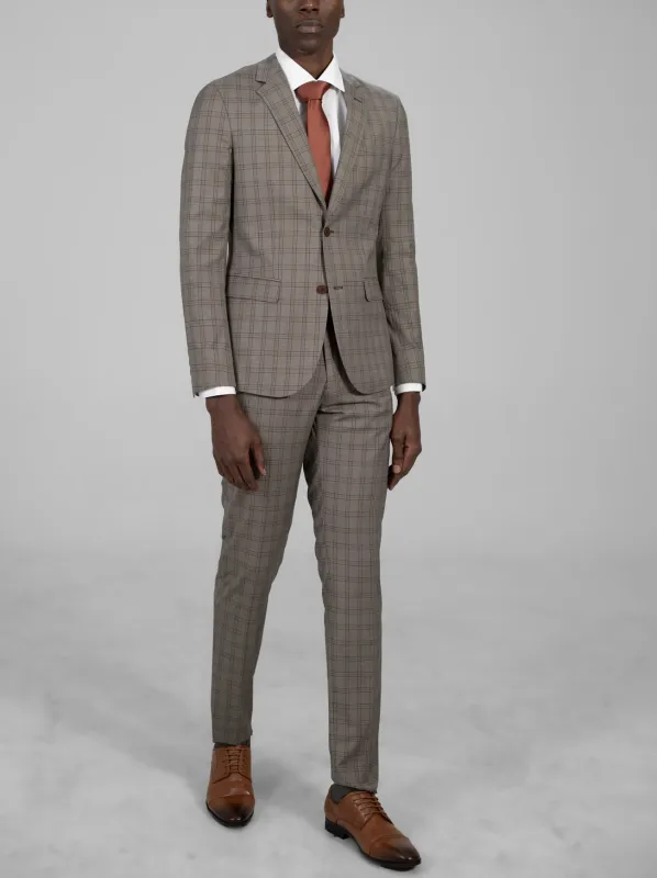 Seal Grey Plaid Two Button Suit sold by Alain Dupetit