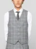Grey Windowpane Three Piece Peak Lapel Ticket Pocket Suit sold by Alain Dupetit