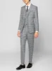 Grey Windowpane Three Piece Peak Lapel Ticket Pocket Suit sold by Alain Dupetit