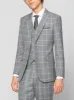 Grey Windowpane Three Piece Peak Lapel Ticket Pocket Suit sold by Alain Dupetit