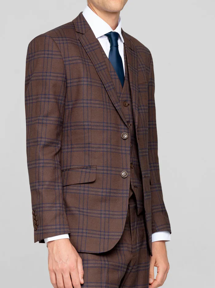 Slate Brown & Blue Plaid Three Piece Suit sold by Alain Dupetit product image thumbnail 4