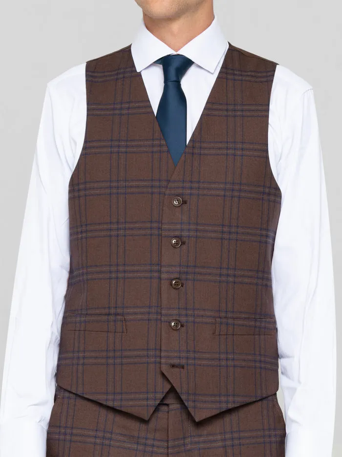 Slate Brown & Blue Plaid Three Piece Suit sold by Alain Dupetit product image thumbnail 5