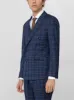 Dark Blue & Tan Windowpane Double Breasted Suit sold by Alain Dupetit