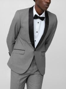 Light Grey Tuxedo with Shawl Lapel sold by Alain Dupetit