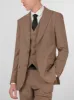 Tan Plaid Three Piece Peak Lapel Suit sold by Alain Dupetit