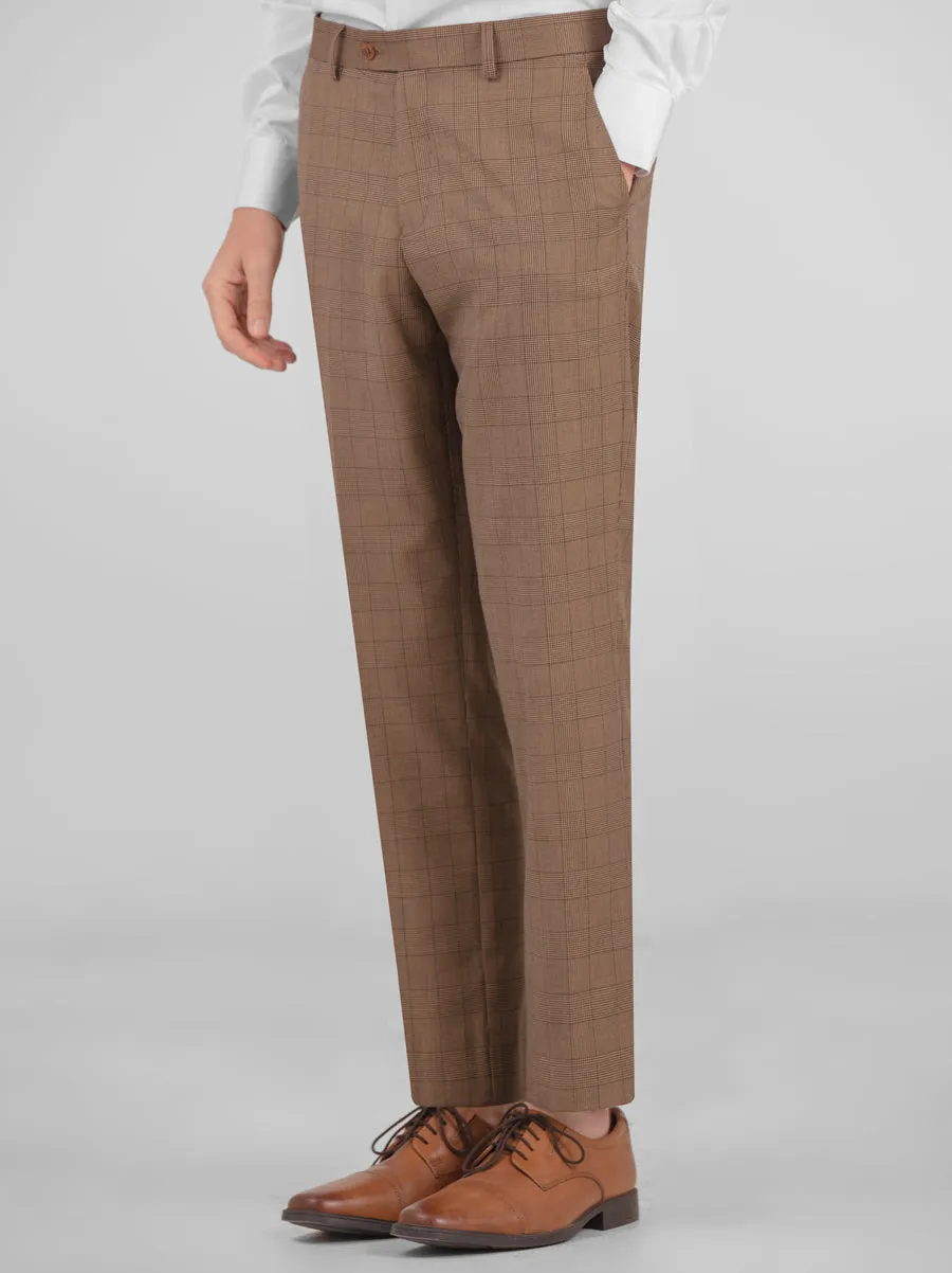 Tan Plaid Three Piece Peak Lapel Suit sold by Alain Dupetit product image thumbnail 5