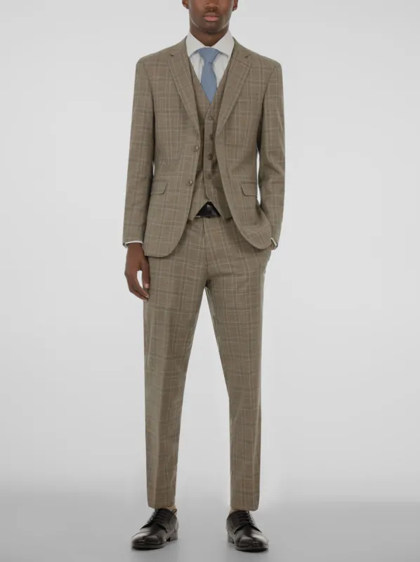 Dusty Brown Plaid Three Piece Suit sold by Alain Dupetit