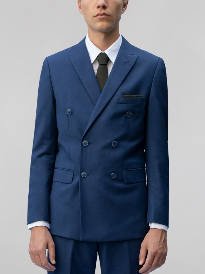 Royal Blue Double Breasted Suit sold by Alain Dupetit product image thumbnail 3