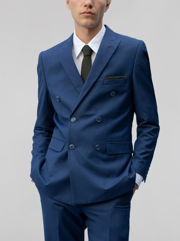 Royal Blue Double Breasted Suit sold by Alain Dupetit product image thumbnail 2