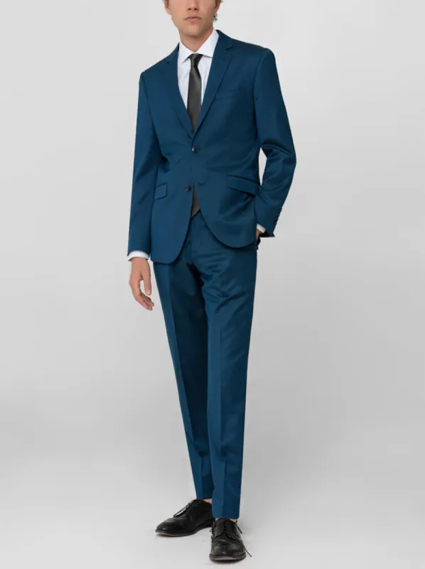 Teal Birdseye Two Button Suit  (Clearance) sold by Alain Dupetit