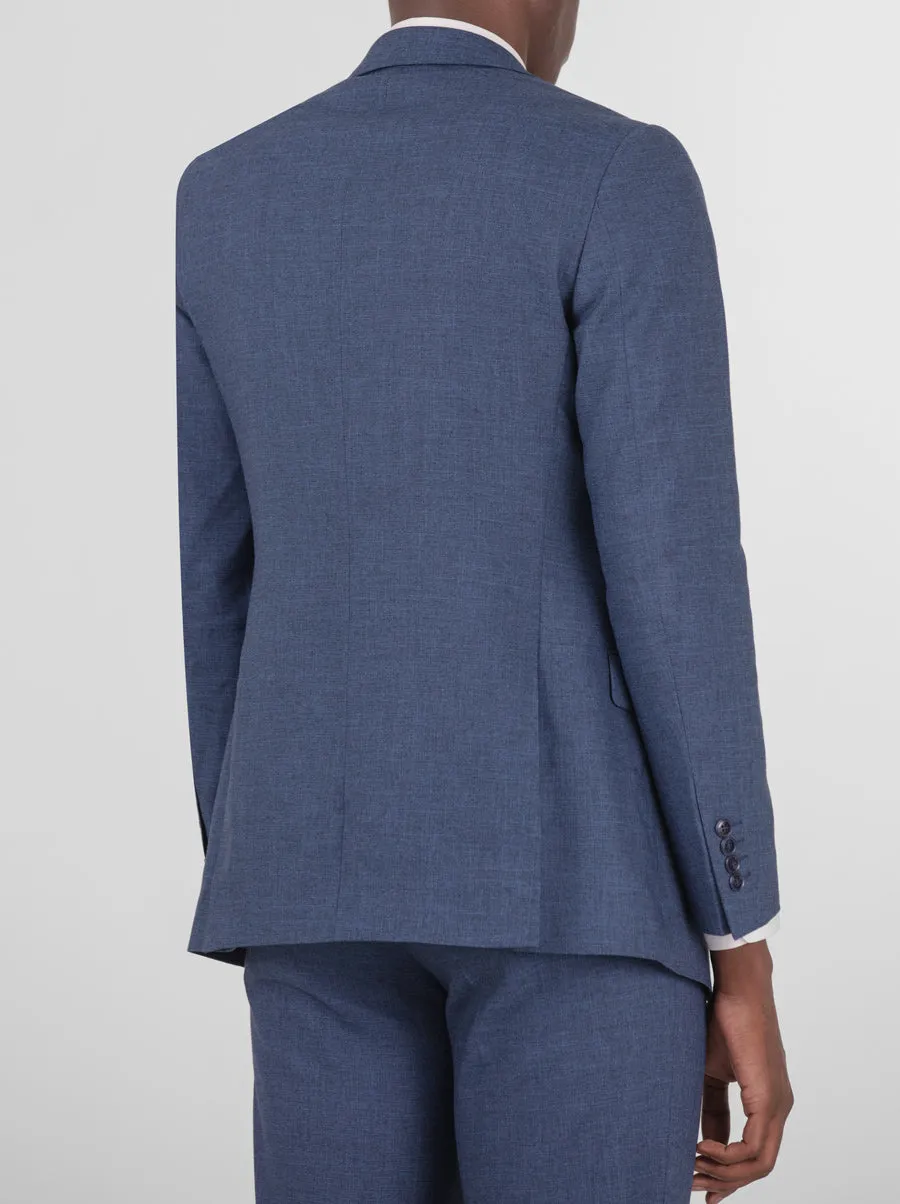 Blue Sharkskin Two Button Peak Lapel Suit sold by Alain Dupetit product image thumbnail 3