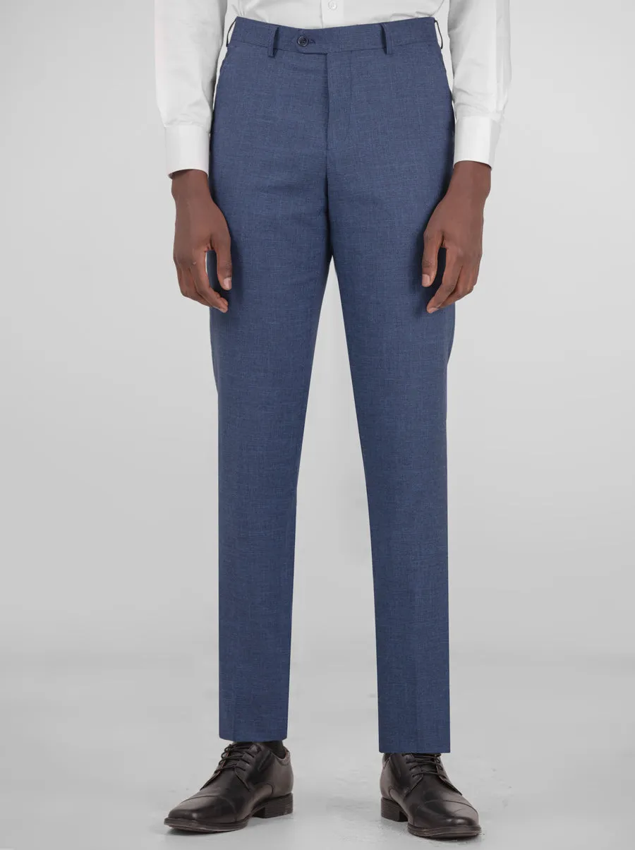 Blue Sharkskin Two Button Peak Lapel Suit sold by Alain Dupetit product image thumbnail 4