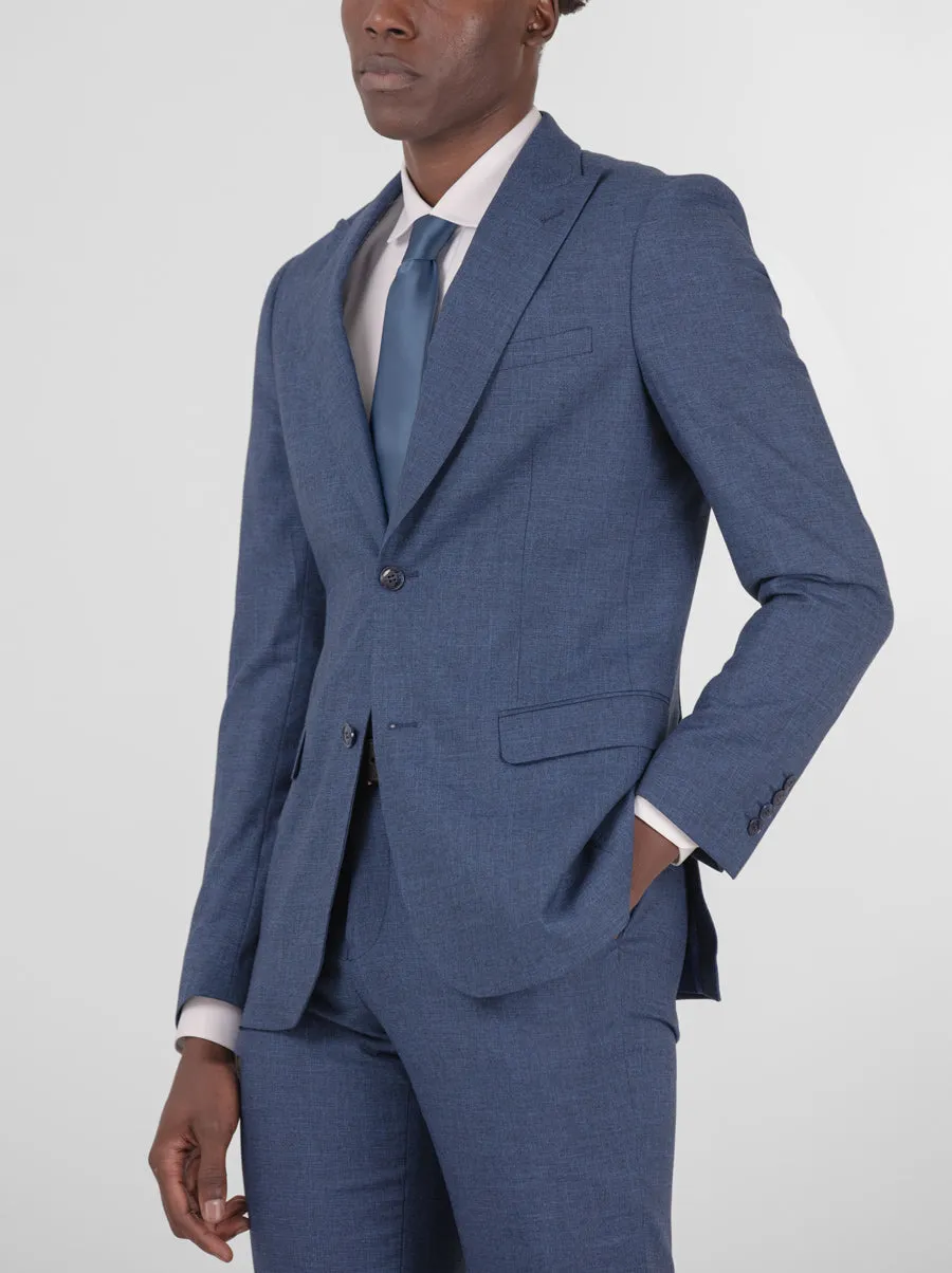 Blue Sharkskin Two Button Peak Lapel Suit sold by Alain Dupetit product image thumbnail 2