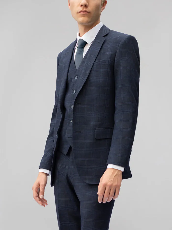 Deep Blue Plaid Three Piece Suit sold by Alain Dupetit product image thumbnail 4