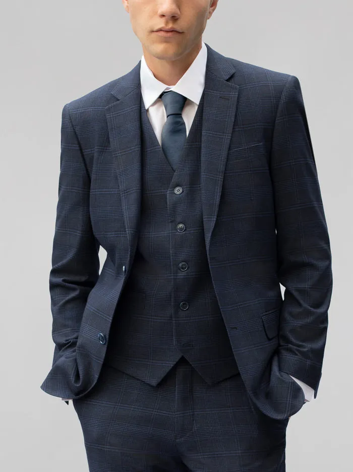 Deep Blue Plaid Three Piece Suit sold by Alain Dupetit product image thumbnail 2