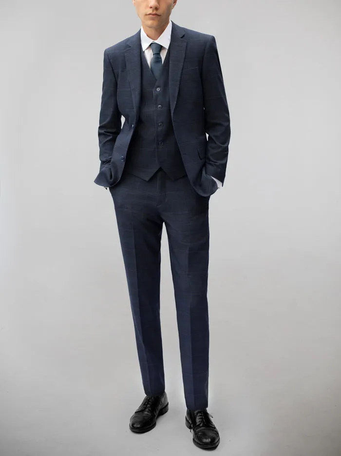 Deep Blue Plaid Three Piece Suit sold by Alain Dupetit