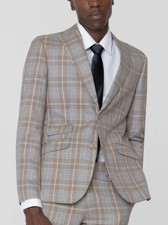 Black & Camel Glen Plaid Two Button Peak Lapel Ticket Pocket Suit sold by Alain Dupetit product image thumbnail 2