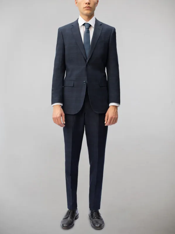 Deep Blue Plaid Two Button Suit sold by Alain Dupetit
