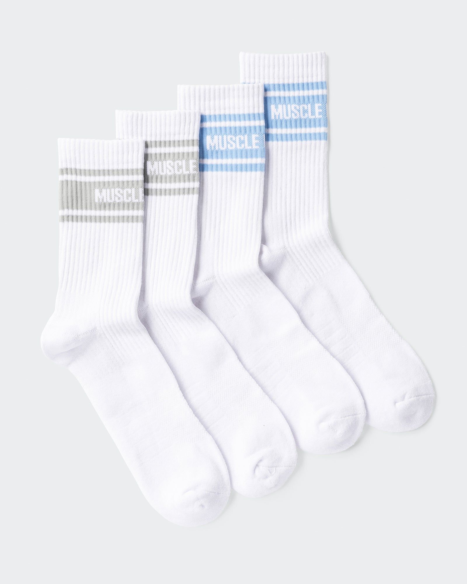 Mens MN Crew Socks - Periwinkle/ Steel (2 Pack) sold by Muscle Nation