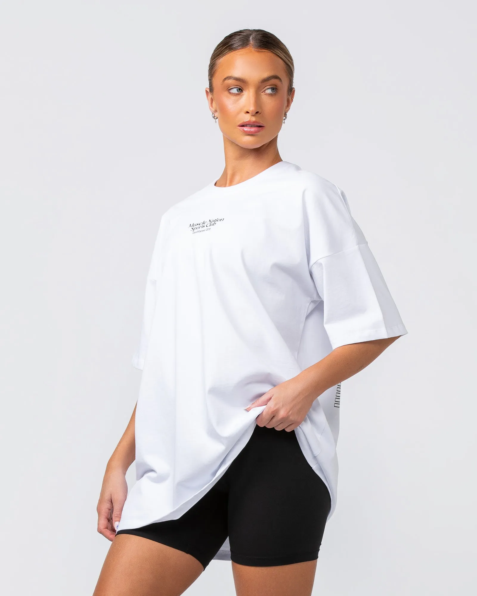 College Oversized Tee - White sold by Muscle Nation product image thumbnail 3