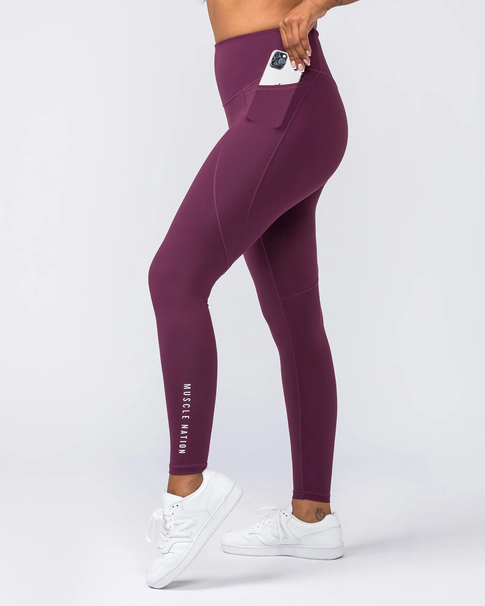 Signature Boost Pocket Ankle Length Leggings - Nectar sold by Muscle Nation