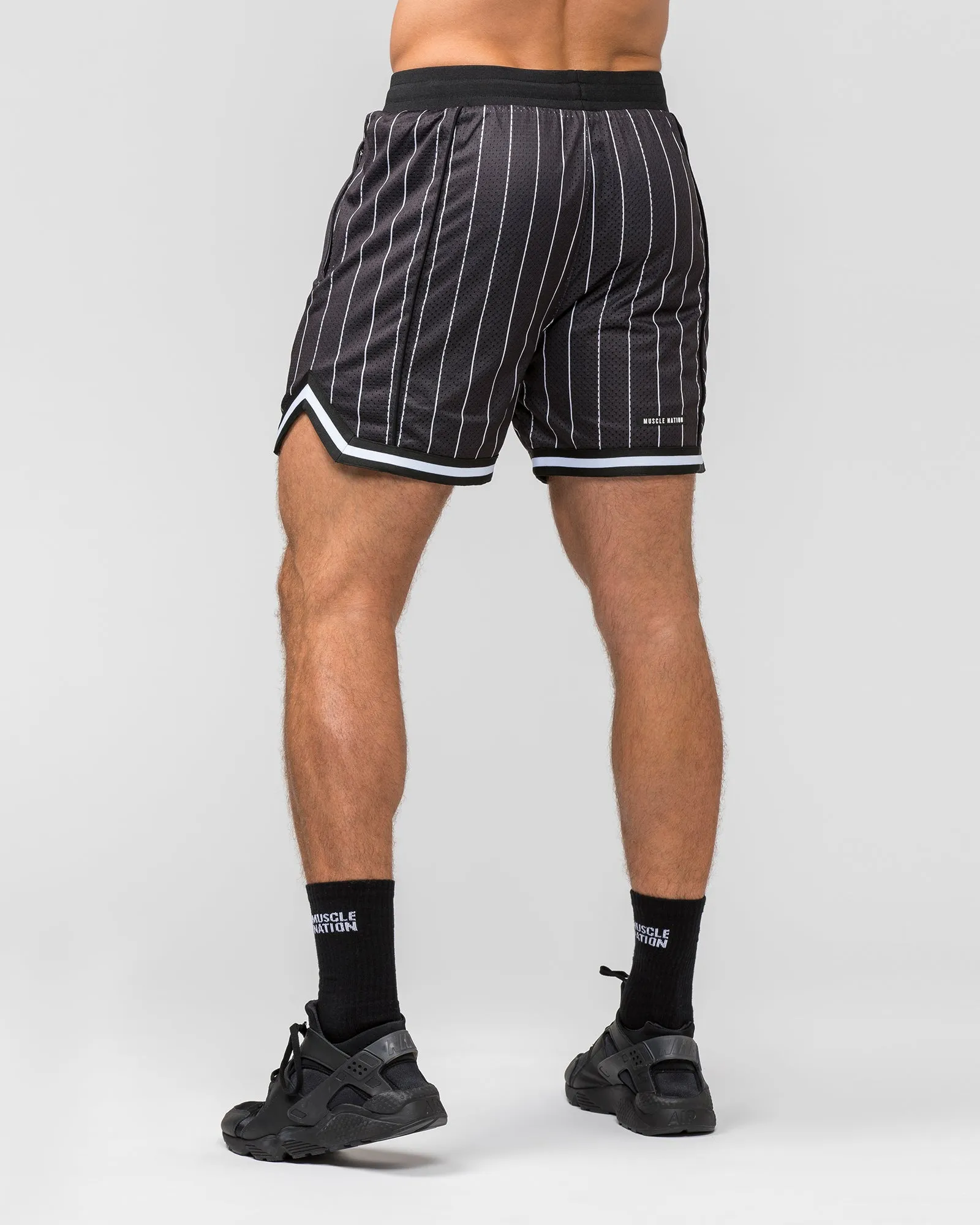 Fadeaway 5'' Basketball Shorts - Black Pinstripe sold by Muscle Nation product image thumbnail 4