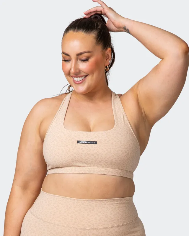 Flex Bra - Brown Sugar Mini Cheetah Print sold by Muscle Nation