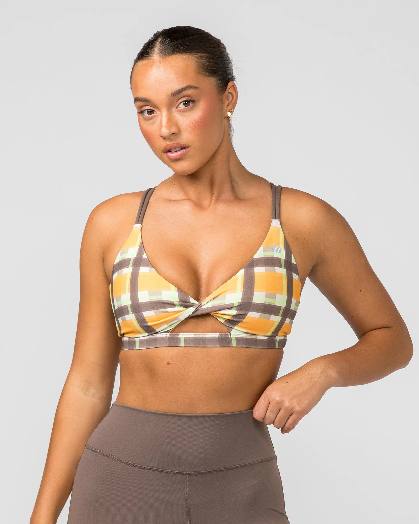 Whirlwind Bralette - Checked Out Print sold by Muscle Nation