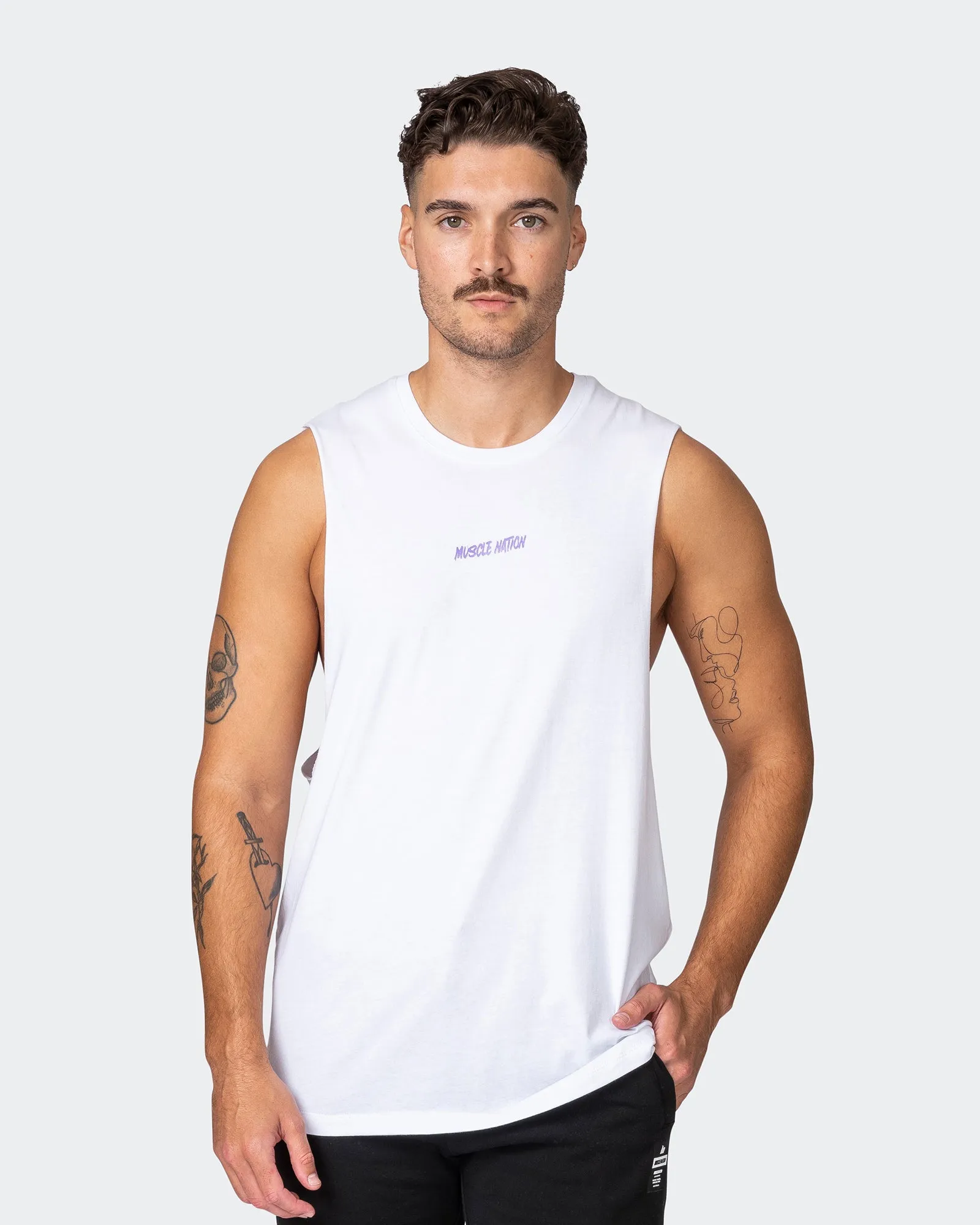 Electric Drop Arm Tank - White sold by Muscle Nation