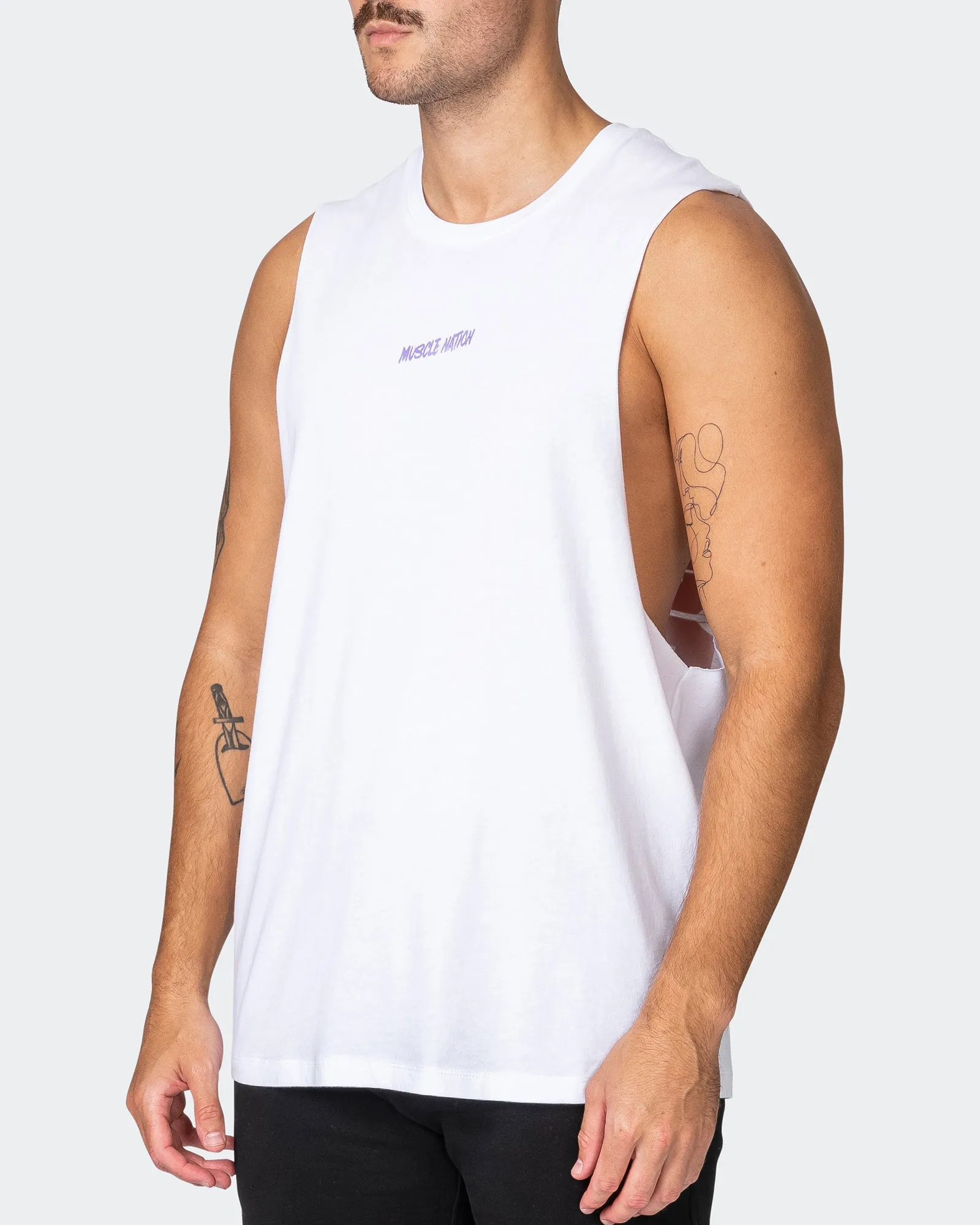 Electric Drop Arm Tank - White sold by Muscle Nation product image thumbnail 3