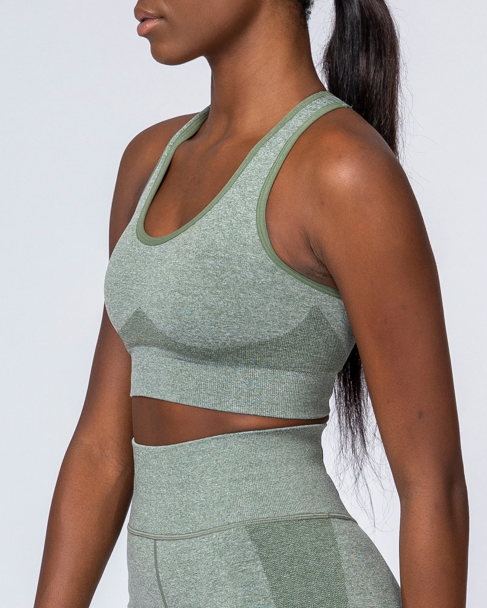 Comfort Seamless Bra - Khaki Marl sold by Muscle Nation product image thumbnail 5
