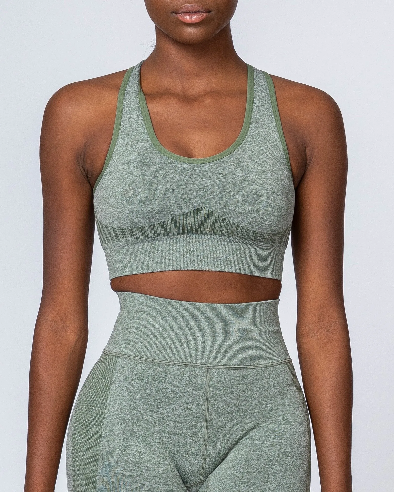 Comfort Seamless Bra - Khaki Marl sold by Muscle Nation product image thumbnail 3