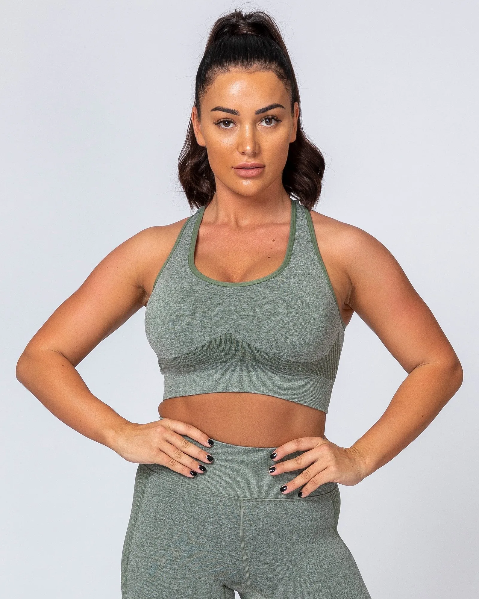 Comfort Seamless Bra - Khaki Marl sold by Muscle Nation