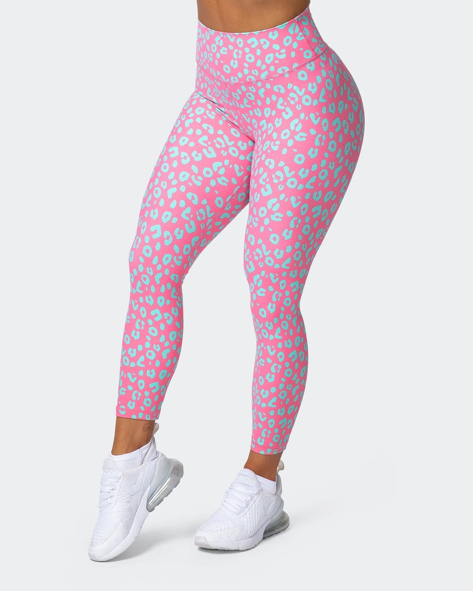 Signature Scrunch 7/8 Leggings - Cotton Candy Cheetah Print sold by Muscle Nation