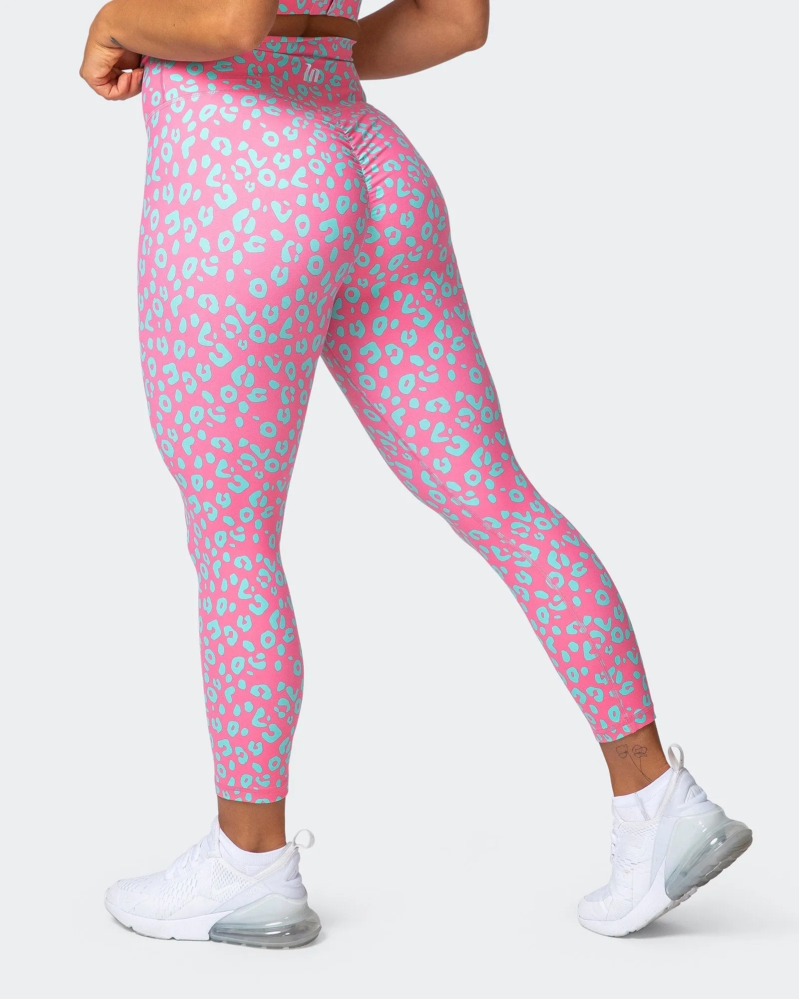 Signature Scrunch 7/8 Leggings - Cotton Candy Cheetah Print sold by Muscle Nation product image thumbnail 2