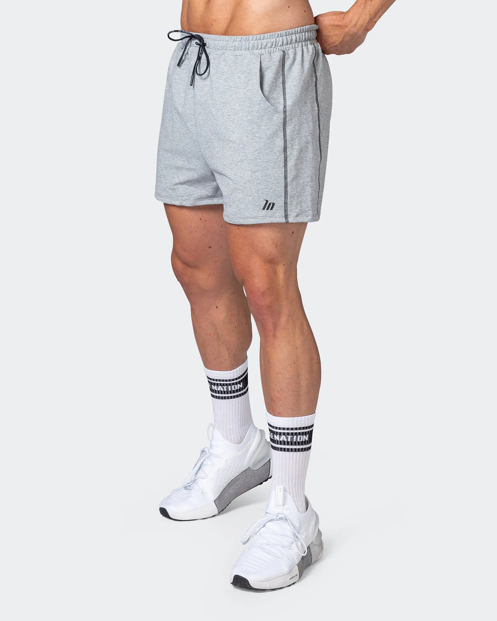 Classic Squat Shorts - Grey Marl sold by Muscle Nation