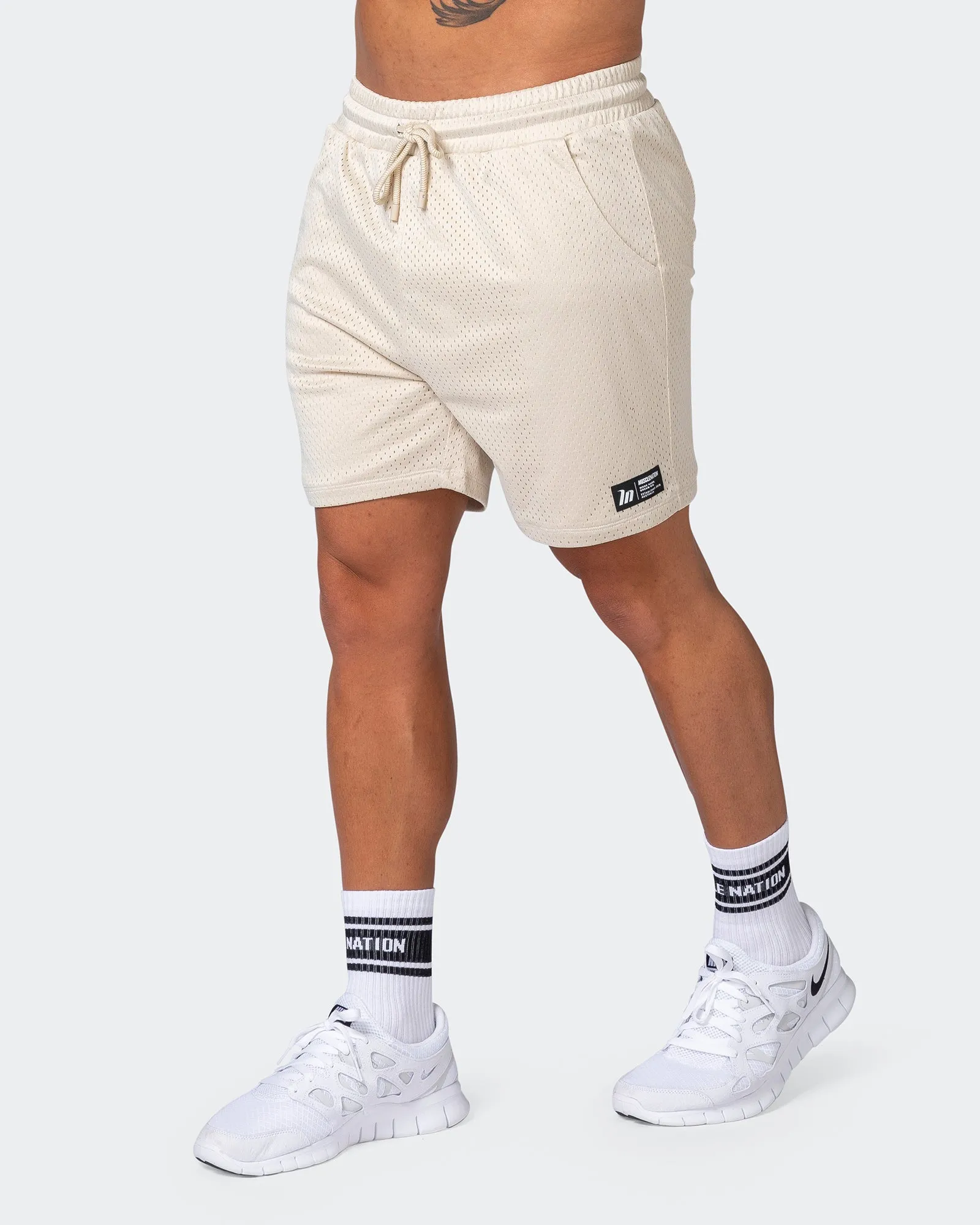 Lay Up 5" Shorts - Cream sold by Muscle Nation