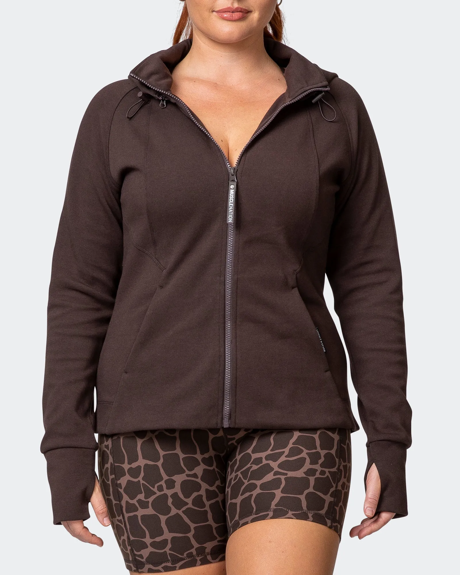 Dynamic Zip Through Jacket - Cocoa sold by Muscle Nation product image thumbnail 2