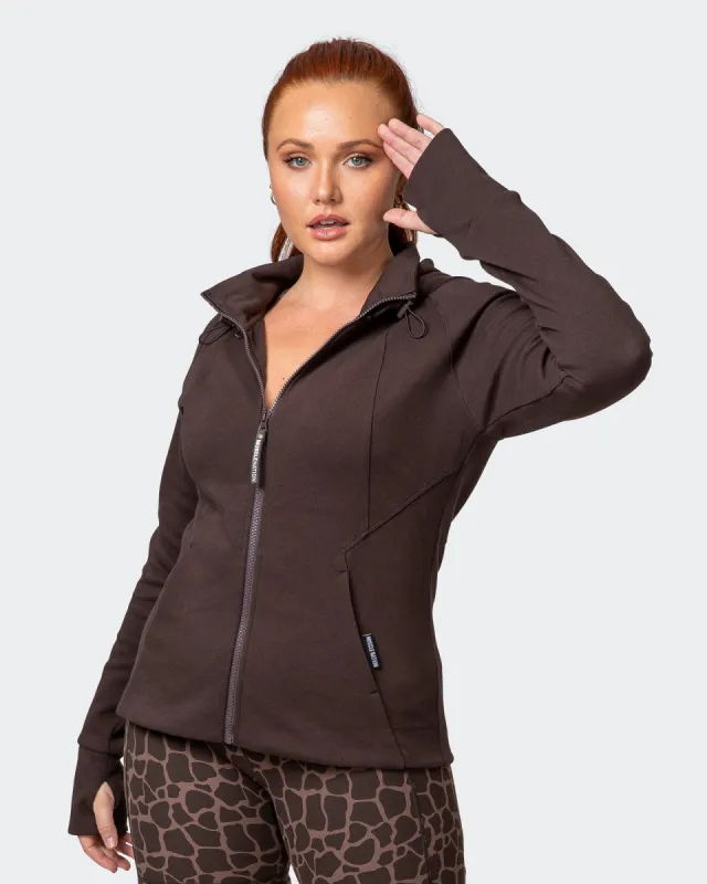 Dynamic Zip Through Jacket - Cocoa sold by Muscle Nation