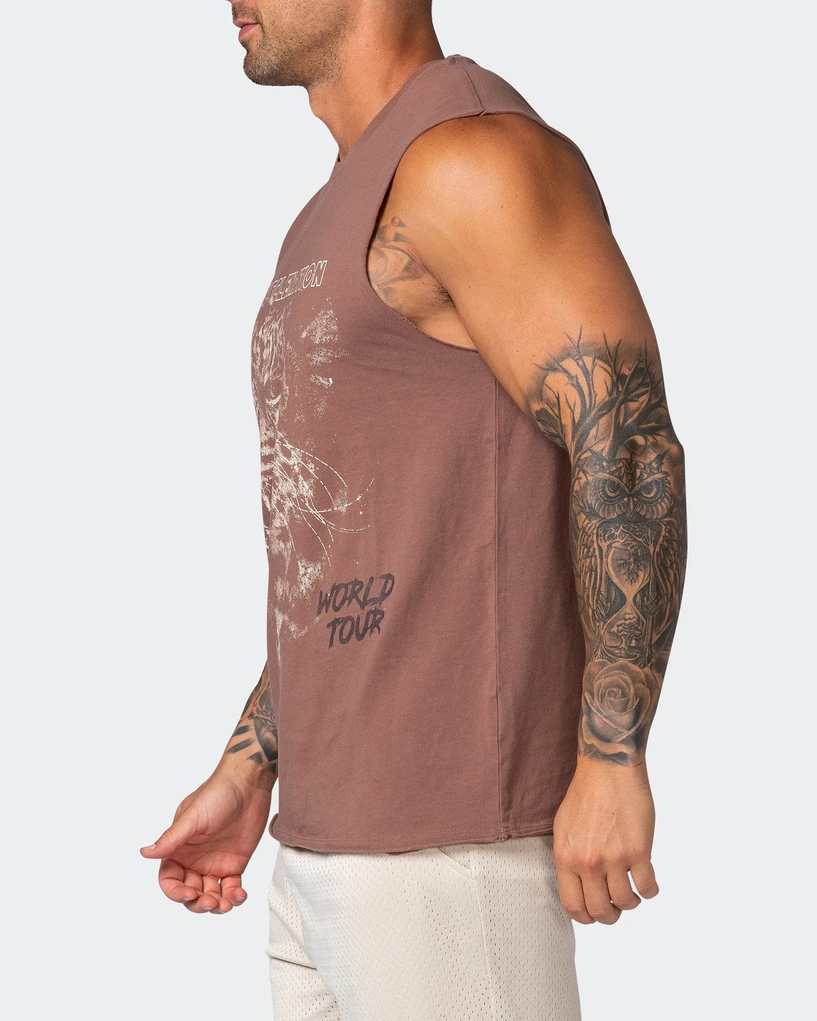 Leopard Vintage Tank - Washed Walnut sold by Muscle Nation product image thumbnail 4