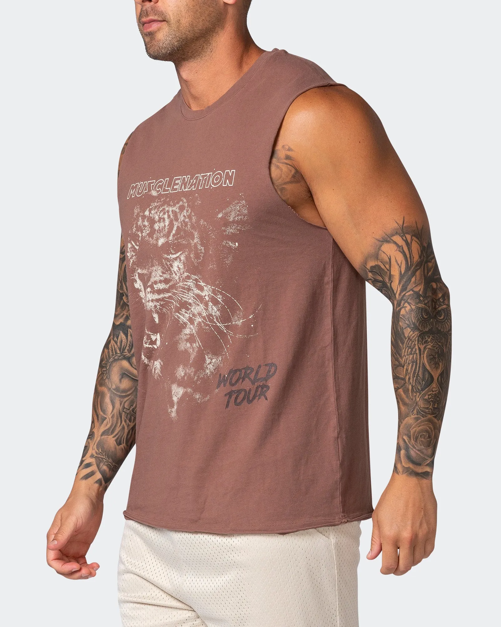 Leopard Vintage Tank - Washed Walnut sold by Muscle Nation product image thumbnail 3