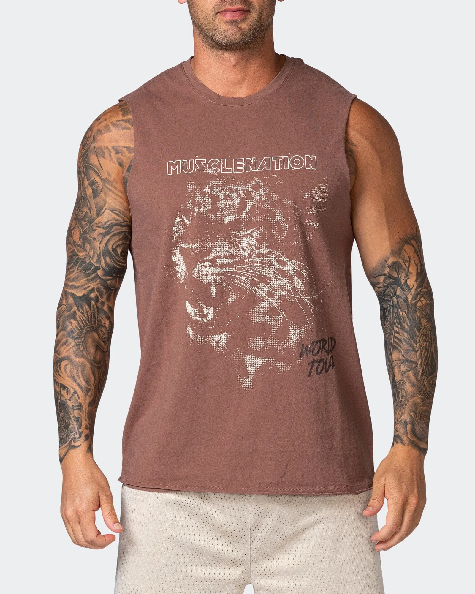 Leopard Vintage Tank - Washed Walnut sold by Muscle Nation product image thumbnail 2